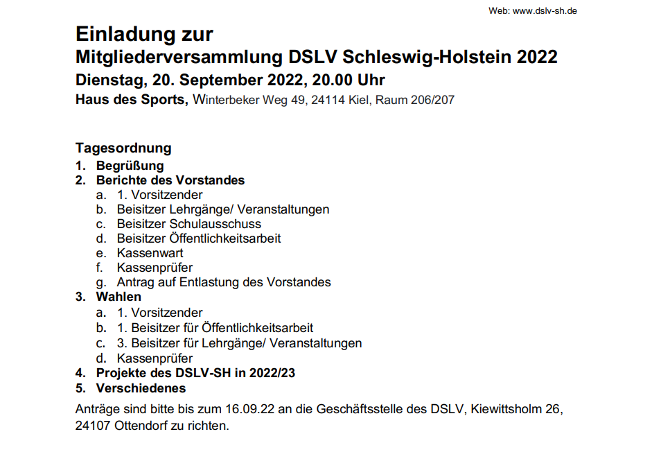 Mitgliederversammlung DSLV 2022